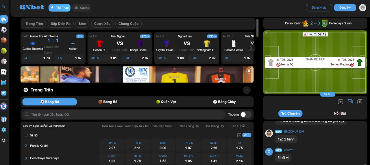 giao diện người dùng 8xbet